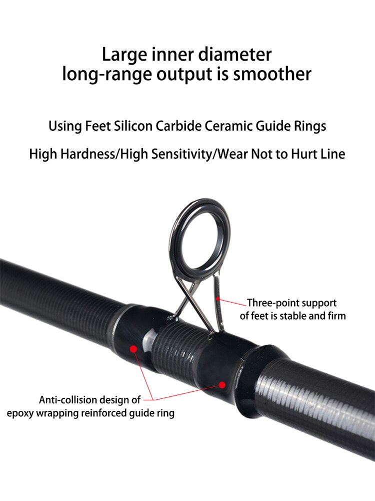 Canne à pêche de mer télescopique Super dur haute teneur en carbone carpe matériel de pêche longue portée canne à lancer alimentation canne à roche 10-200g lac