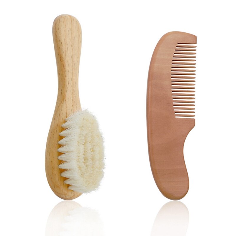 Cepillo de pelo de madera para bebé Infante recién nacido peine para masaje del cuero cabelludo, salón de peluquería, cepillo portátil, SPA, peines para lavar el cabello