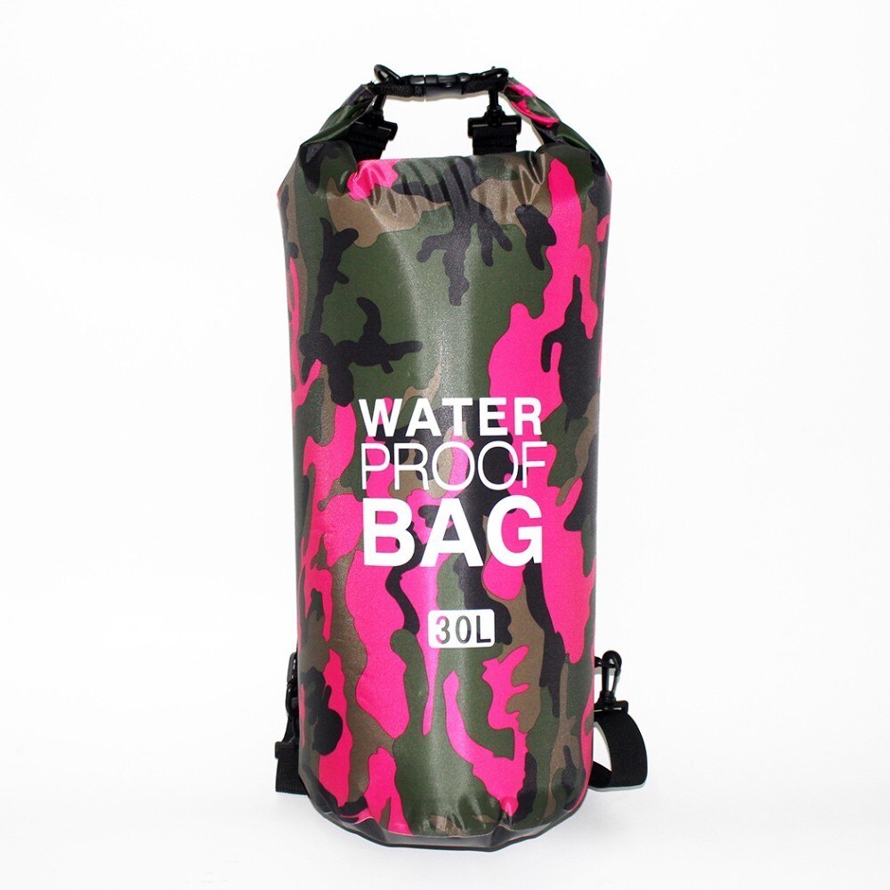 30L Outdoor Drijvende Waterdichte Droge Zak Zwemmen Zak Roll Top Zakken Opbergzakken Voor Rafting Varen Kajakken Kanoën Travlling: Rose Red