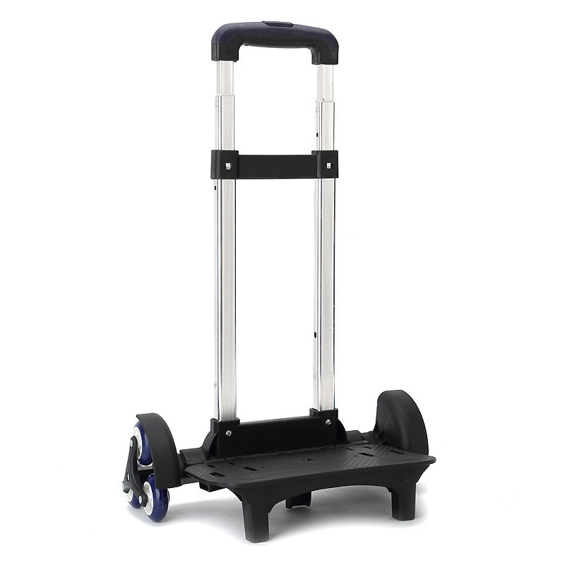 Tige extensible pour enfants, en alliage d&#39;aluminium, 2/6 roues, support de traction, chariot à rouleau, chariot pour sac à dos et sac d&#39;école, sac à bagages
