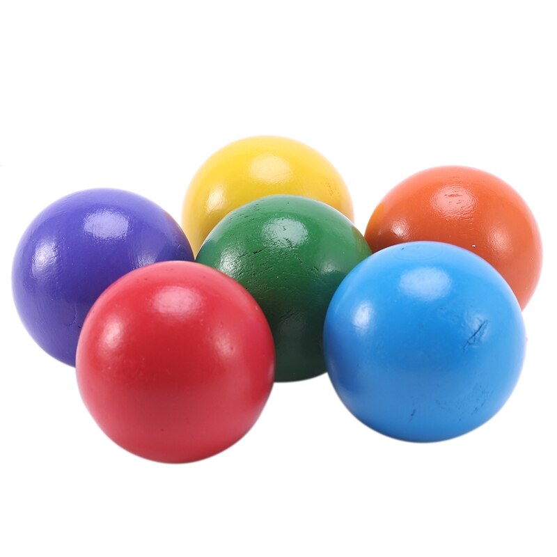 6 pz Del bambino Giocattoli di Legno Arcobaleno Palle Giocattoli per I Bambini Creativo Arcobaleno Blocchi di Costruzione del Giocattolo Educativo Precoce del Regalo Dei Bambini