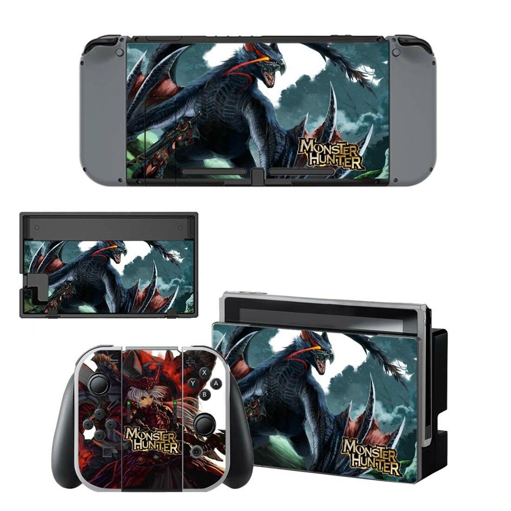 Nintendoswitch Skin Monster Hunter Nintend Switch Stickers for Nintendo Switch Console Joy-con Controller Dock Skins Stickers: YSNS0470