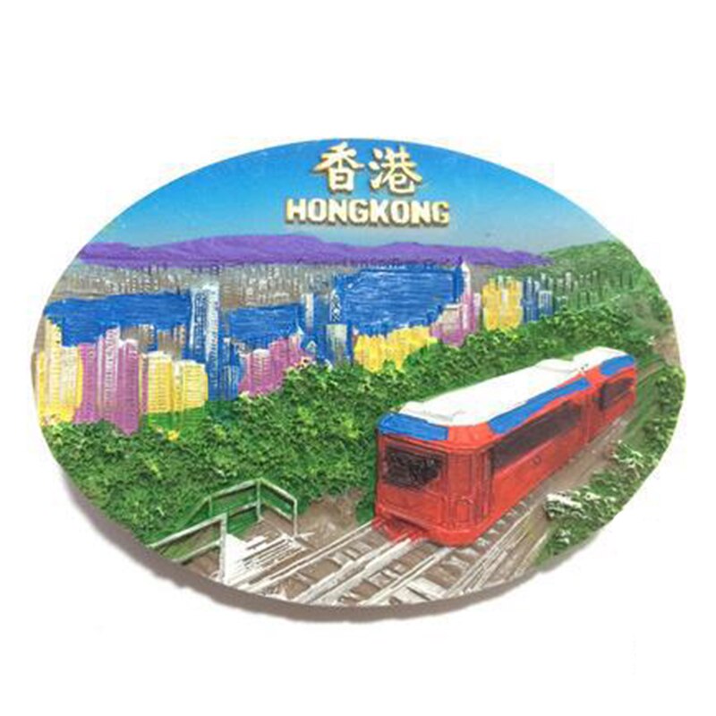 3d Fridge Magnet China Hong Kong World Tourism Fridge Sticker Refrigerator Stickers Decoration Resin Fridge Magnets: C