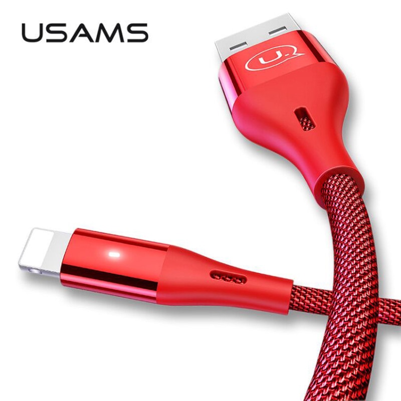 USAMS USB Cable for Lighting Cable for iPhone Cable 2m 2.4A fast charging Data Cable for iPhone 7 8 X 6 6s plus 5 SE 5S charger