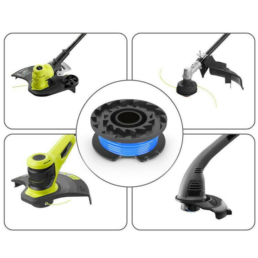 8Pcs Trimmer Spool Line With 2 Spool Covers For Ryobi One Lawn Mower AC14RL3A