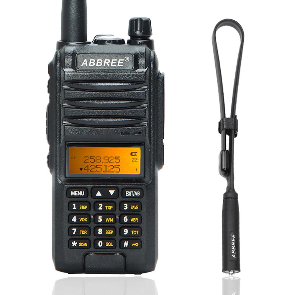 Abbree AR-F3 8w Tri-Band Walkie Talkie 220-260MHz Amateur Ham handheld Tragbare radio Comunicador Sender transceiver Wandern: add tactical antenna / Amerikanisch