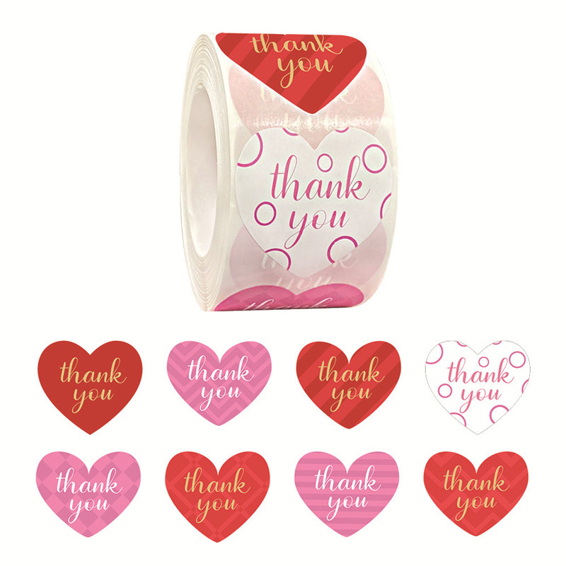 38Mm Liefde Hart Sticker Diy Label Afdichting Sticker Scrapbooking Verjaardagsfeestje Briefpapier Sticker Valentijnsdag Decoratie: A 38MM 500PCS