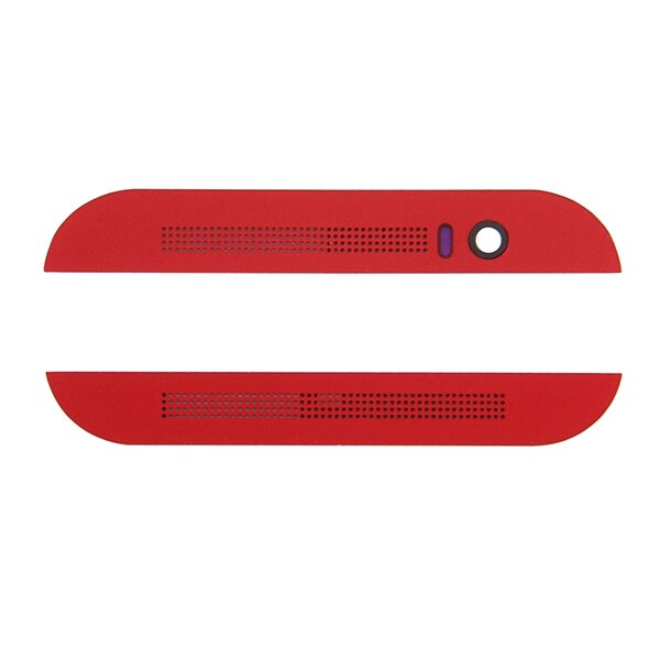 H Front Upper Top + Lagere Bottom Glas Lens Cover & Lijm voor HTC Een M8: Rood