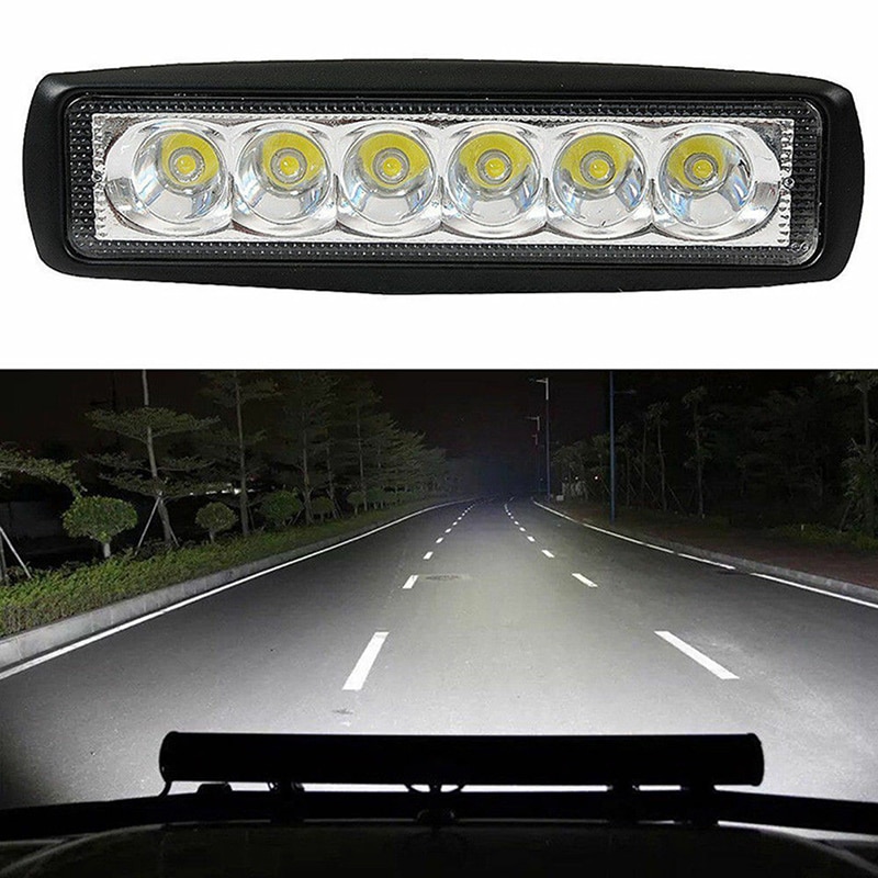 1Pcs 18w DRL LED Spot Flood Work Light Worklight 6000k led work lights 4WD UTE SUV Truck
