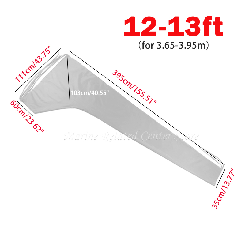 600D Heavy Duty Mainsail Boom Cover, Waterproof Boat Sail Cover, 8-13ft Anti-Wind Cover Sunshade Cover Outdoor Booms Boat Cover: Red