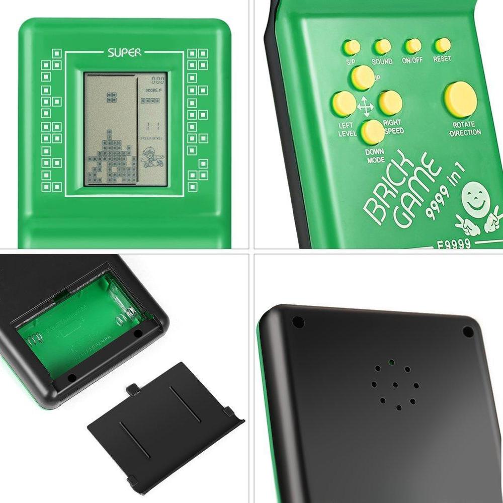 Kakbeir 6 st/mycket klassisk handhållen spelmaskin tetris tegel spel barn spelmaskin leksak med spelmusikuppspelning