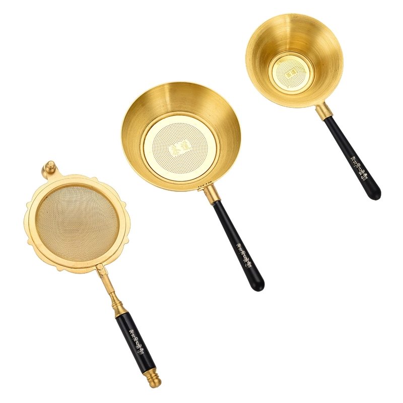HX5F Reusable Tea Diffusers Tea Strainers Brass Material for Tea 3 Styles to Choose