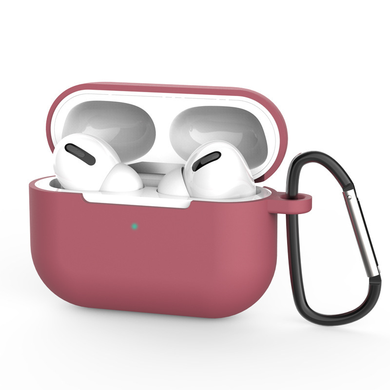 Soft Silicone Case for Apple Airpods Pro Wireless Headset Case for AirPods Pro Charging Box Solid Color Earphones Case: Dark Grey