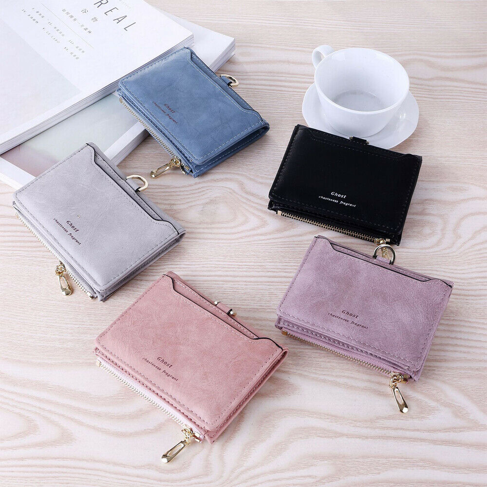 Kvinder lille pung dame kort solid møntlomme pung clutch taske