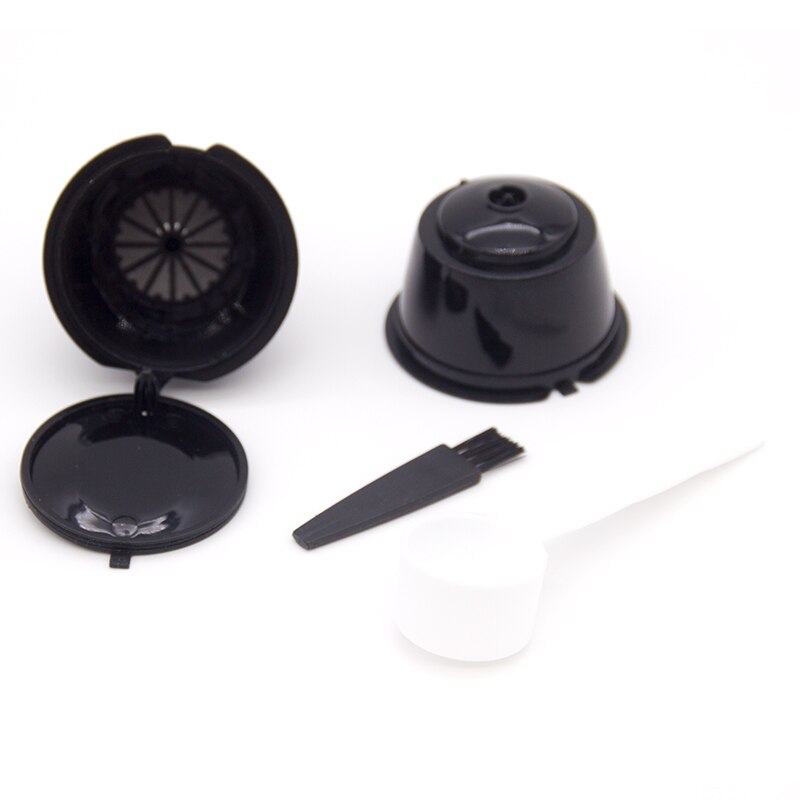 2PCS Reusable Dolce Gusto Coffee Capsules Filter Cup Plastic Nespresso Refillable Coffee Filter Baskets Caps Kitchen Accessories: 2PCS-black