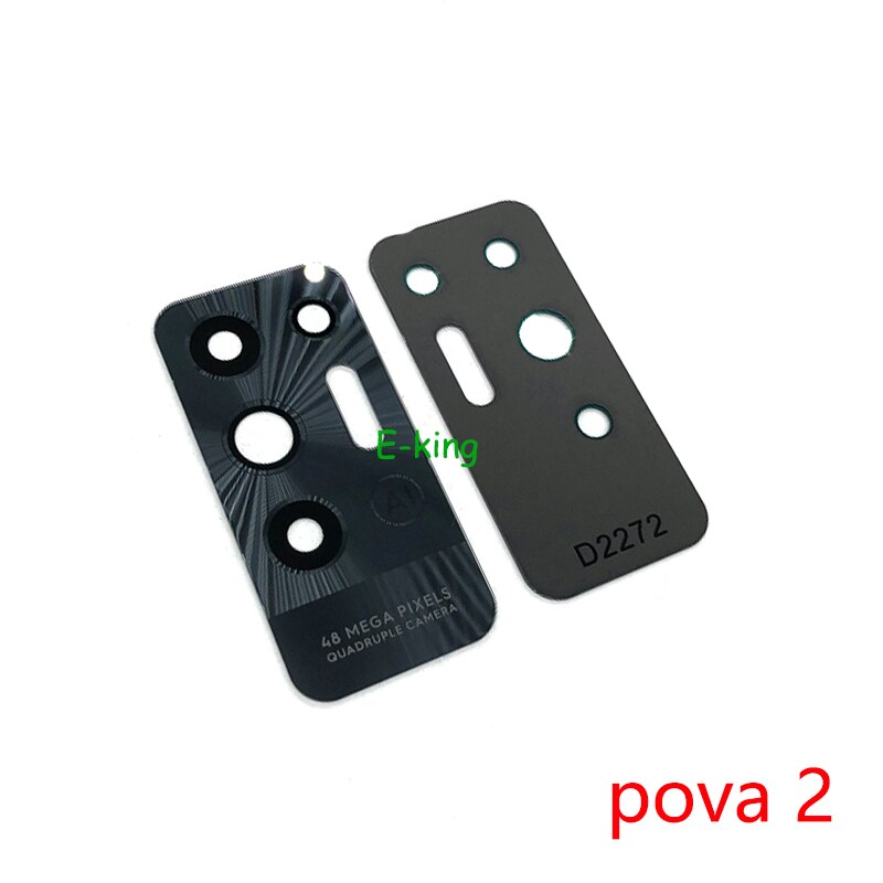 Achter Back Camera Glas Lens Cover Voor Tecno Pova 2 LD7 LE7 Met Ahesive Sticker Vervangende Onderdelen