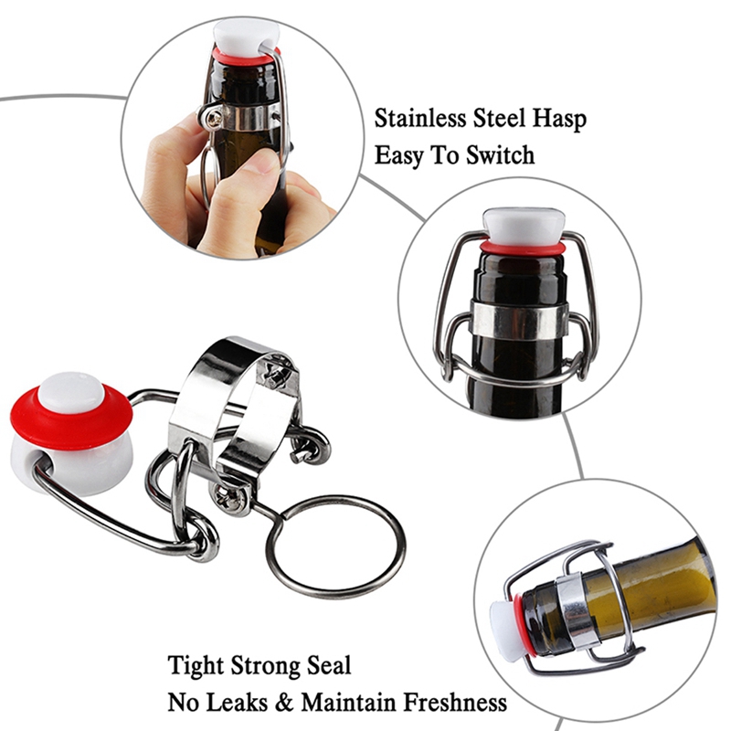 Tapón de tapa abatible para botellas de cerveza, tapas oscilantes de repuesto, tapones de vino para elaboración casera