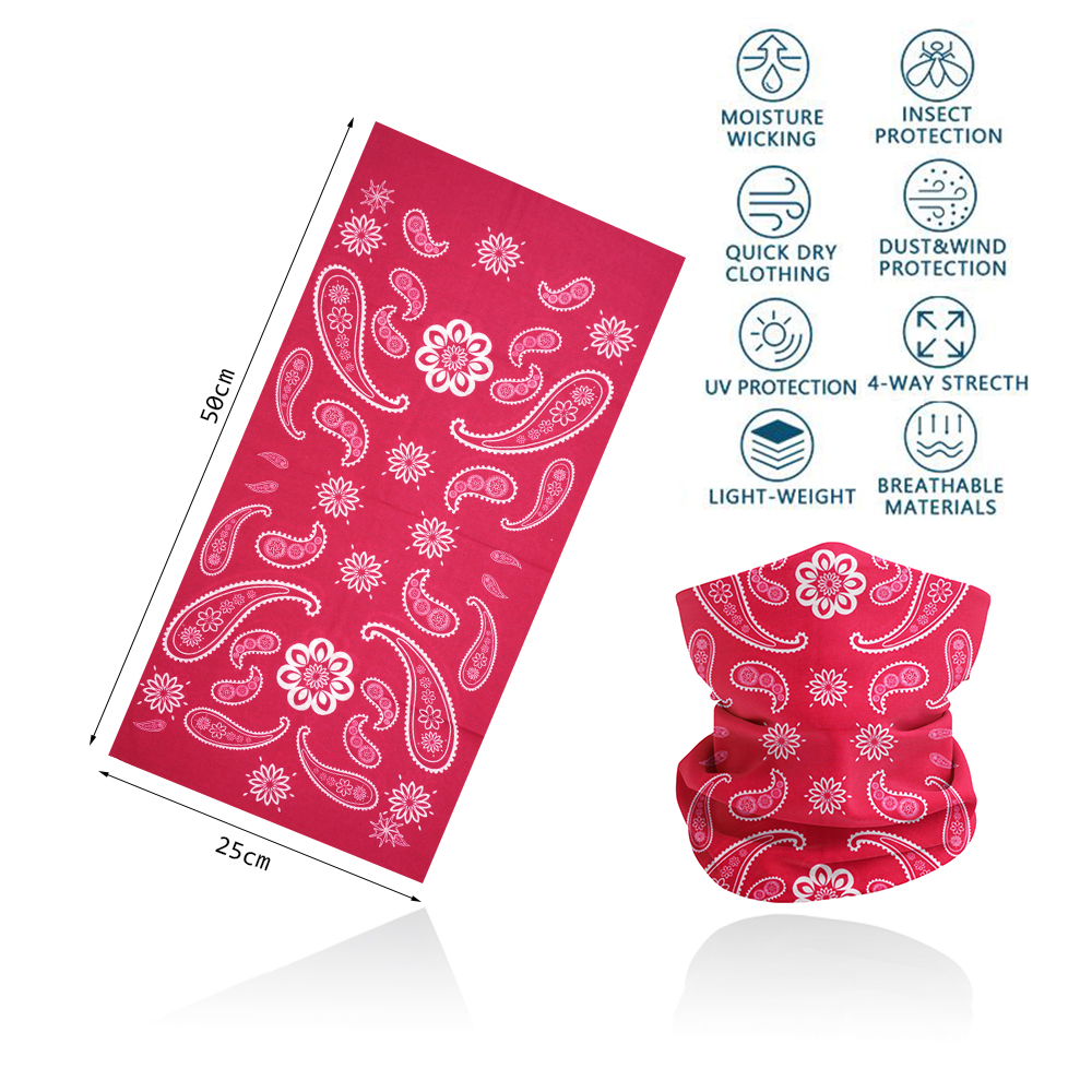 Pink Bandana Face Mask Hiking Bandanna Women Running Camping Yoga Headband Quickdry Neck Gaiter Seamless Tube Cycling Head Scarf