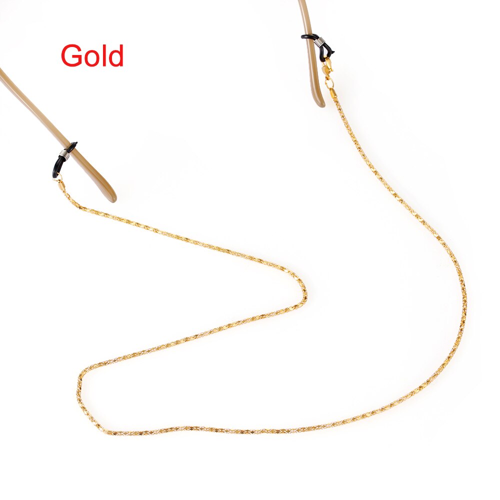 Unisex briller solbriller briller hip-hop vintage kædeholder snor lanyard halskæde brille kæde holder: Stil 12 guld