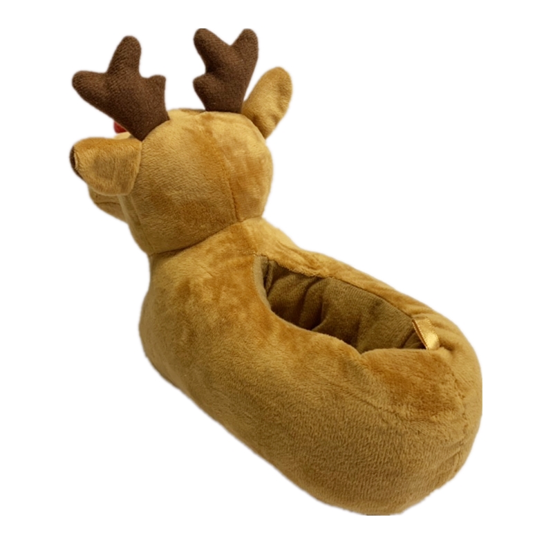 KushyShoo Vrouwen Schoenen Leuke Vrouwen Slippers Anti-slip Thuis Indoor Kerst 3D Animal Rendier Harige Slippers Zapatos De Mujer