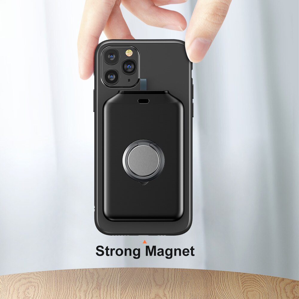 CASEIER Mini Magnetic Wireless Charging Power Bank For iPhone 12 11 Mini Pro Max Powerbank Ring Kickstand Thin Portable Charger