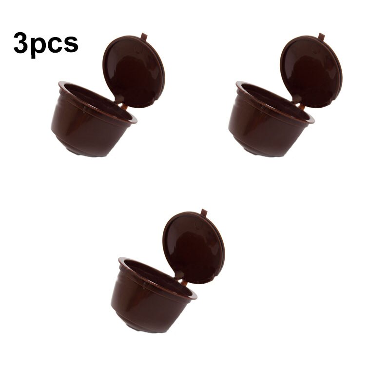 1/3/5Pcs Nespresso Capsules Nestle Dolce Gusto Capsule Navulbare Koffie Filter Capsule Machine Coffeeware Accessoires: 3Pcs-Brown