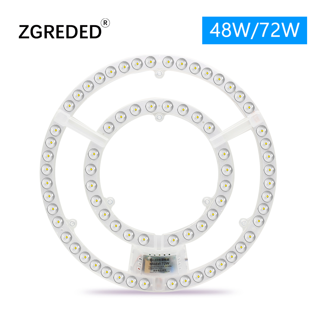 Panel Led de 220V, módulo Led de repuesto para luz de techo, tablero de Panel de luz circular redondo de 72W, módulo de 6000K/4000K para luces de ventilador de techo