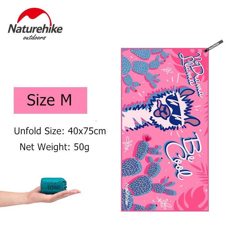Naturehike Compact Bandana Microfiber Snel Droog Camping Handdoek Sneldrogende Reizen Wandelen Bad Strand Zwemmen Gym Handdoek: Pink M