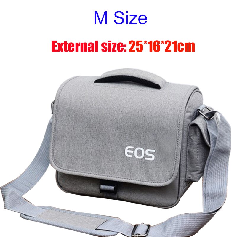 Dslr Camera Tas Mode Polyester Schoudertas Camera Case Voor Canon Nikon Lens Pouch Tas Waterdichte Fotografie Foto Tas: M Gray
