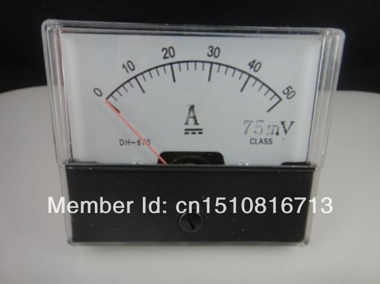analoge versterker paneelmeter huidige ampèremeter dc 0-50a