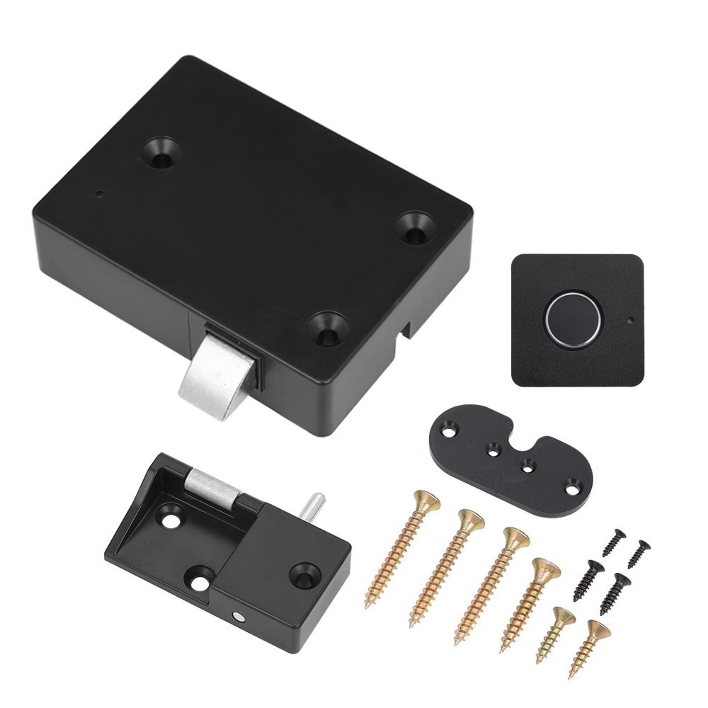 Smart Keyless Fingerprint Cabinet Lock Biometric Electric Lock Mini Portable Fingerprint Lock for Office Drawer File Cabinet