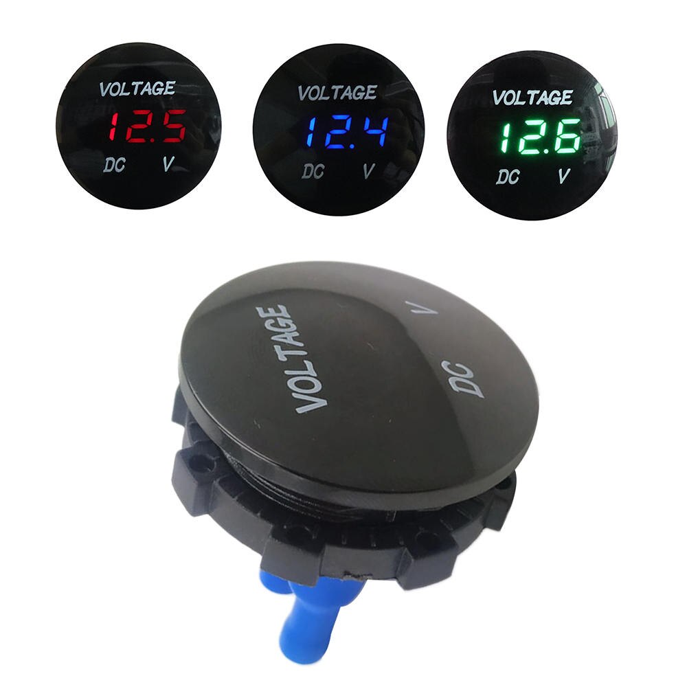 DC12-24V Auto Motorfiets Voltmeter Led Panel Digitale Motorcycle Volt Meter Rood/Blauw/Groen Pc Materiaal