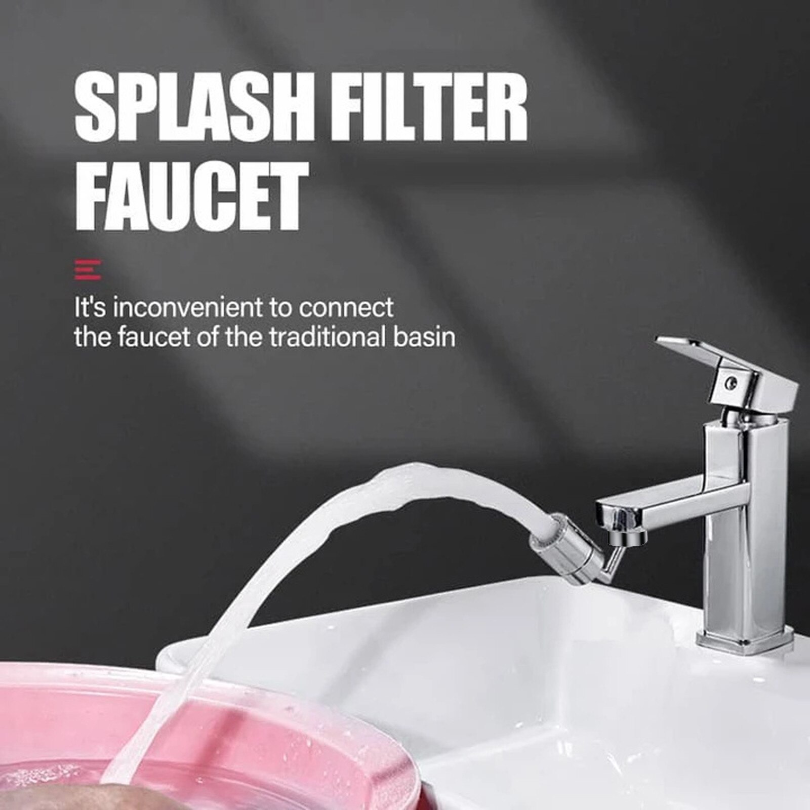 720°Universal Splash-proof Filter Faucet Spray Head Anti Splash Filter Faucet Movable Kitchen Tap Water Saving Nozzle Sprayer