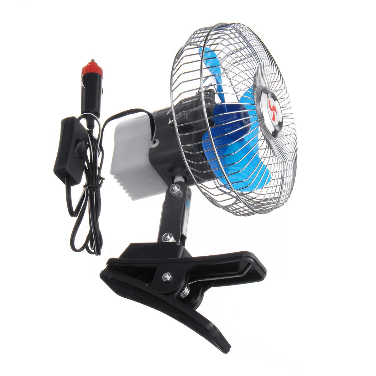 DC 12V 6 Inch Mini Electric Auto Car Fan Low Noise Clip-on Summer Cooling Fan Truck Vehicle Wind Air Cooler Conditioner Fans