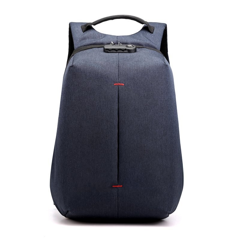 Mochila de negocios para hombre, bolso multifuncional e impermeable de nailon con carga USB, informal, urbano: blue