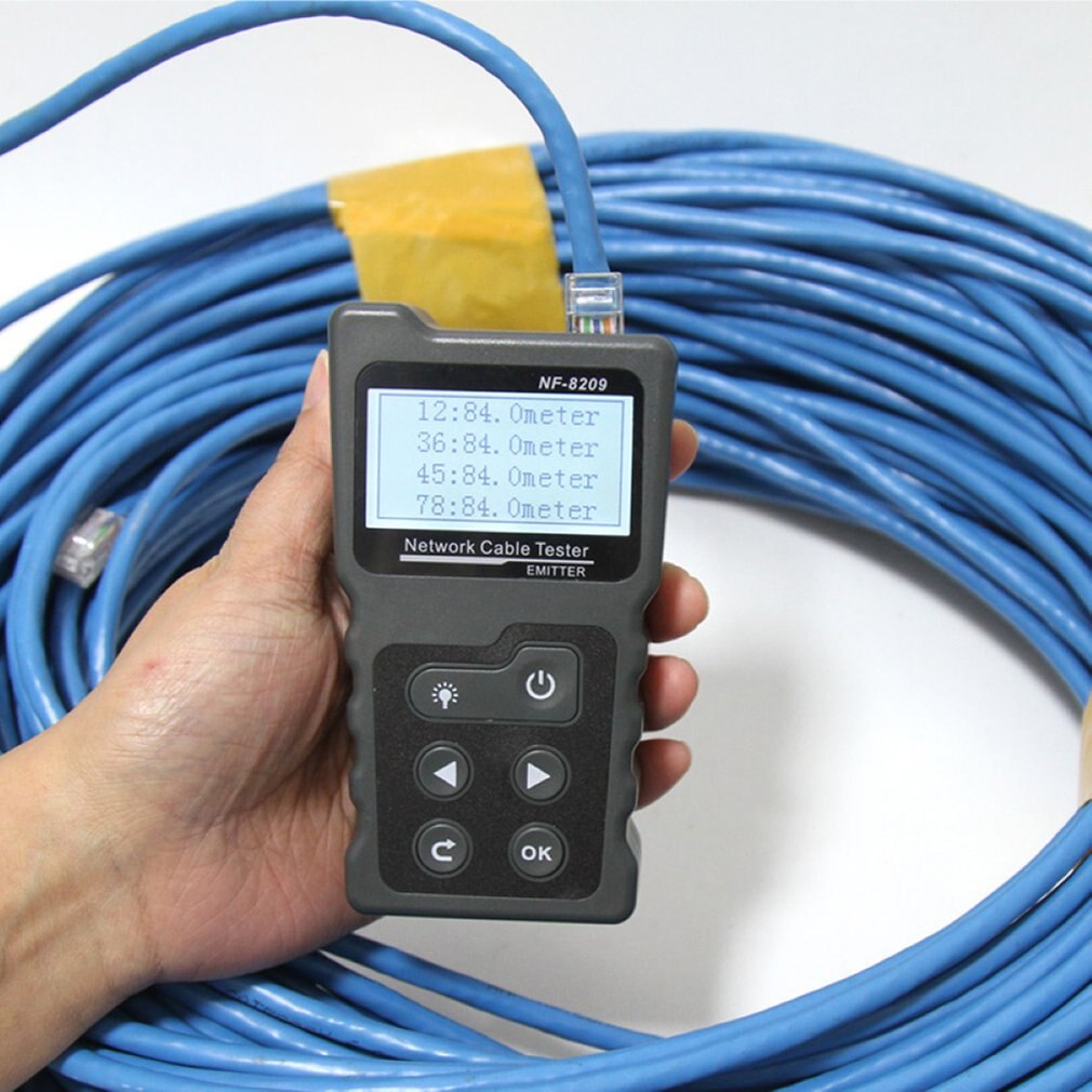 NF-8209 Digital Line Finder LCD Display Measure Length Wire Checker Test Network Tool Scan Cable Wiremap Tester
