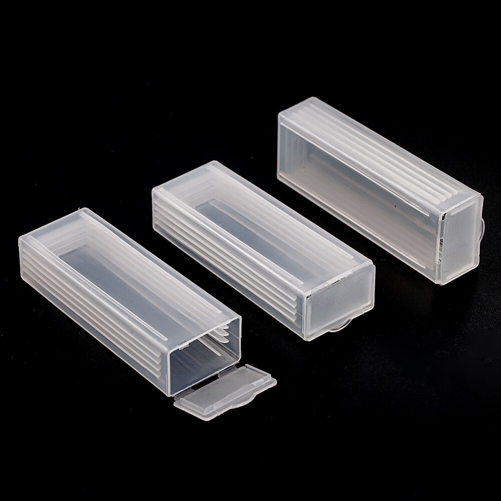 3Pcs Plastic Rectangle Microscope Glass Holder Slide Box for 5 Slides laboratory supplies