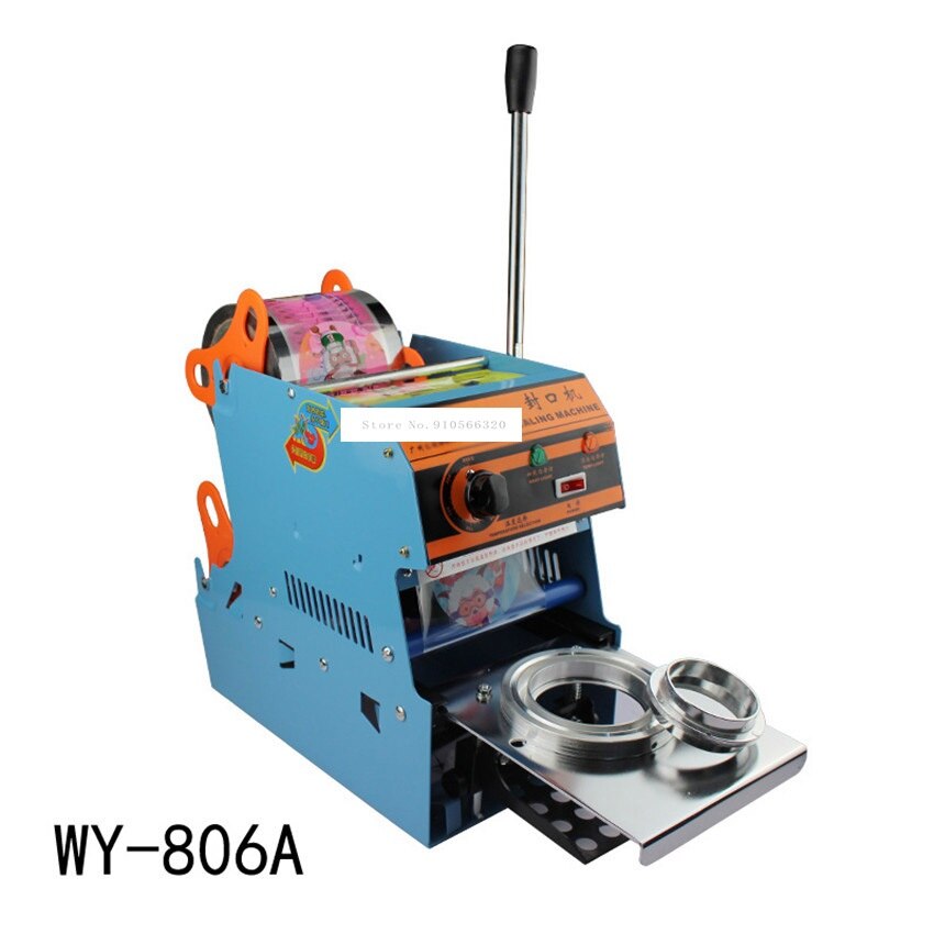 Manual Pearl Milk Tea Sealing Machine WY-806A Tea Cup Sealing Machine Plastic Sealer 7, 7.5, 9.5 CM 270W 220V / 50Hz