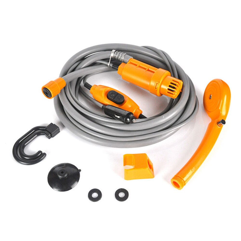 Portable Car Cleaning Tools Car Washer Camping Shower Set Electric Pump For Outdoor Camping Travel Pet Dog Man Woman: Orange