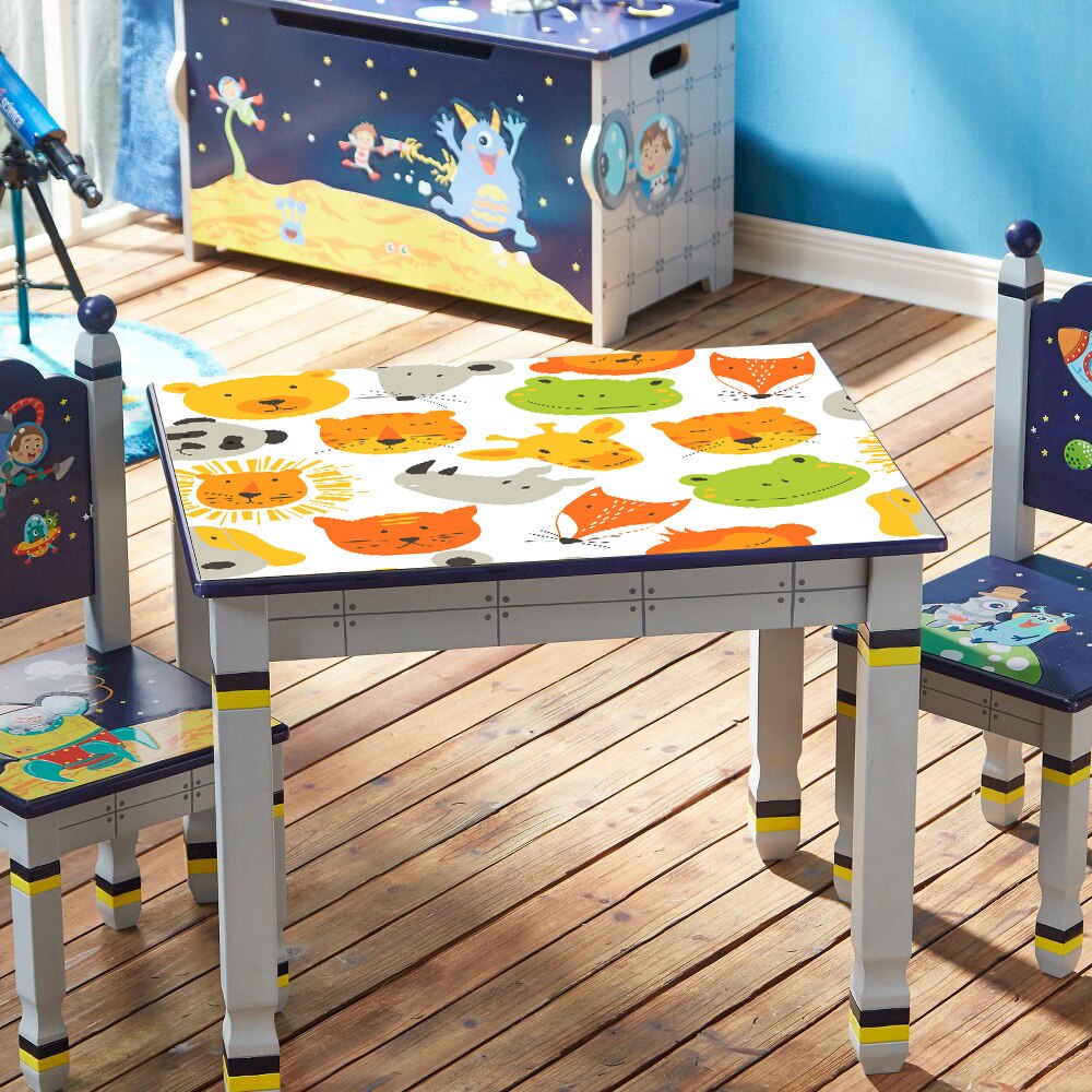 Cartoon Cat Tiger Animal Table Sticker For Kids Room Cafe Cute Waterproof Table Cover Removable Contact Paper Home Decor