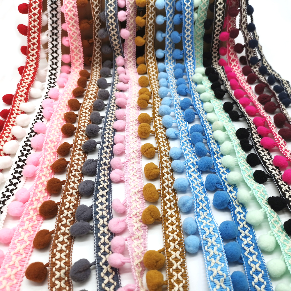 10 Meter Pom Pom trimmen Spitze Stoff NäHenne Zubehör Pompons quaste Trimmen Ball Fransen Band NäHenne Spitze Für DIY Material bekleidung