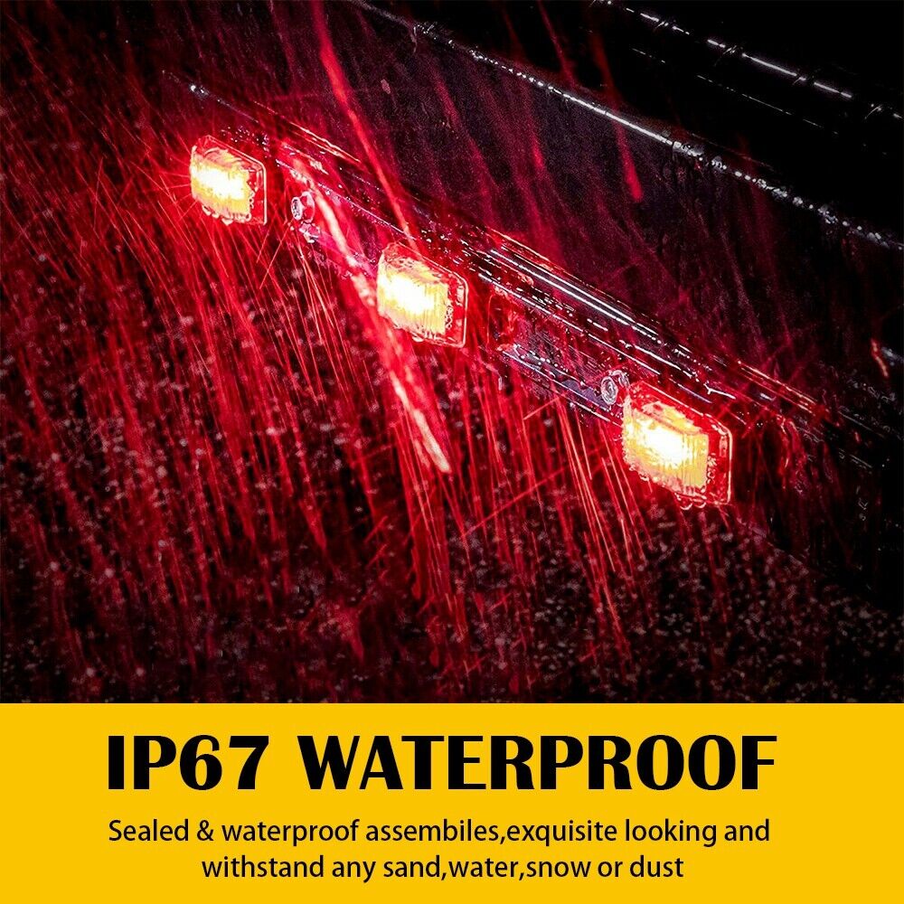 15-calowa czerwona listwa świetlna robić przyczepy 3 światła 9doprowadziło Listwa obrysowa ID Światło tylne robić ciężarówki Przyczepa Światło identyfikacyjne łodzi