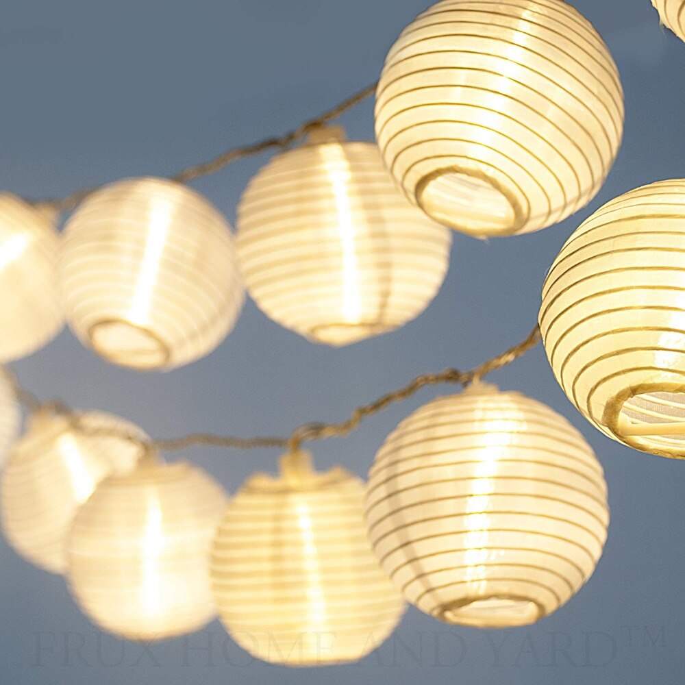 20 hvide lanterner - indendørs udendørs mini nylon led lyskæde solcelledrevet