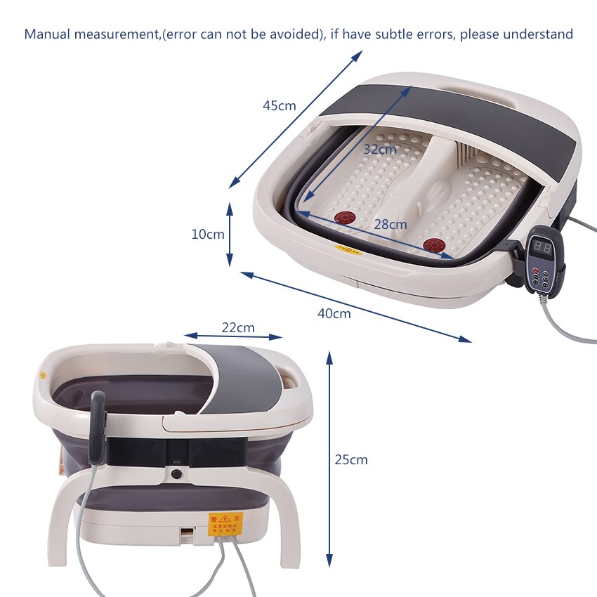 Masajeador eléctrico automático para pies, Dispositivo de masaje de pies con vibración, calor, burbujas de oxígeno, para aliviar la presión y relajación