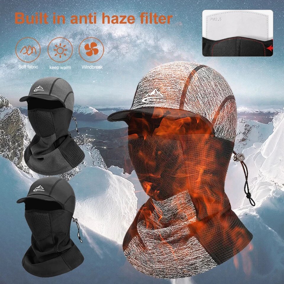 KoKossi Winter warm Selbst-heizung Kappe Radfahren Sport Volle Gesicht Maske Schal draussen Winddicht Headwear Sturmhaube Skifahren Angeln Hütte