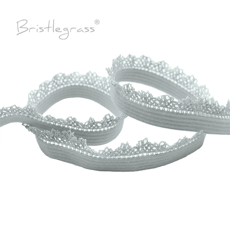 BRISTLEGRASS 2 5 10 Yard 3/8 "10mm Picot pętli Frilly koronki wykończenia gumki dekoracyjne elastan zespoły pałąk bielizna sztuka szycia