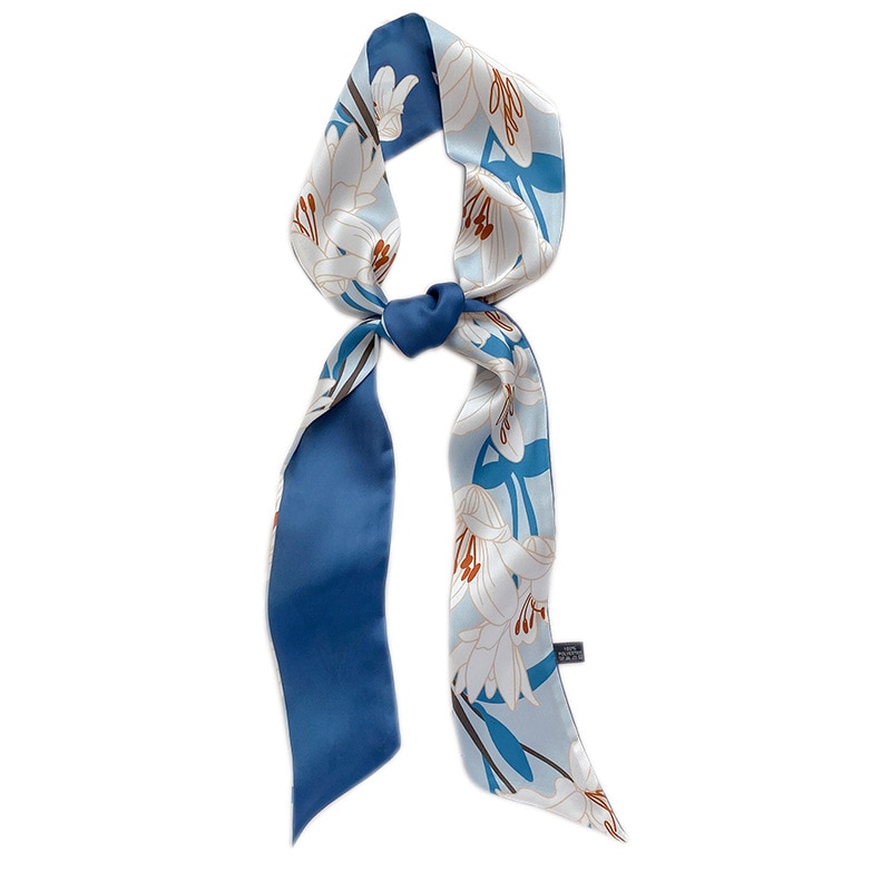 Stil fransk stil romantisk blomster smal strimmel bånd arm taske silketørklæde hårbånd lille halstørklæde tørklæde