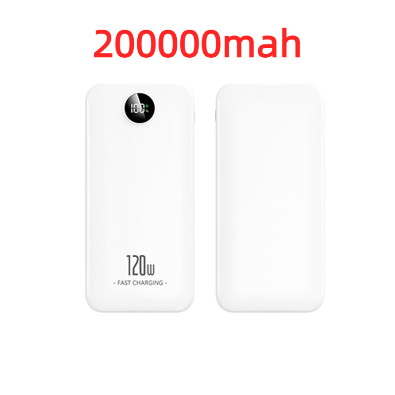 Xiaomi 120W Power Bank 200000mAh Large Capacity Fast Charging Mobile Portable Digital Display Spare Battery for Iphone Huawei: Orange