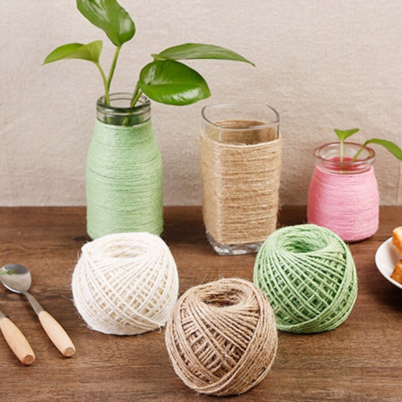 40m Leinen Rolle Natürlichen Jute-schnur Kabel Hanfseil Verpackung Saiten Ereignis Partei Liefert hochzeit startseite DIY Dekor handwerk L * 5