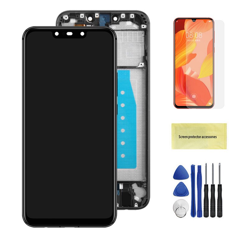 Tela lcd original, 6.3 &quot;, para huawei mate 20 lite, touch screen, digitalizador, montagem, para mate 20 lite, sne, al00, lx1, lx2, lx3: Black With Frame